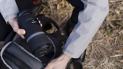 removing rf600mm lens from camera bag